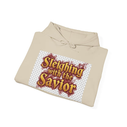 Christian Christmas Hoodie – “Sleighing with the Savior” Pullover for Faith & Holiday Celebrations