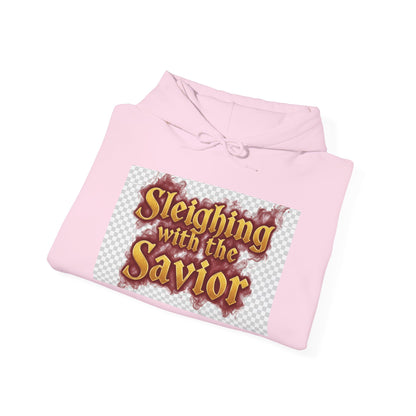 Christian Christmas Hoodie – “Sleighing with the Savior” Pullover for Faith & Holiday Celebrations