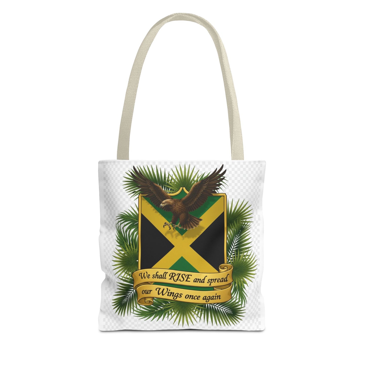 Jamaica Eagle Flag Tote Bag — "We shall RISE and spread our Wings once again" Canvas Shopper