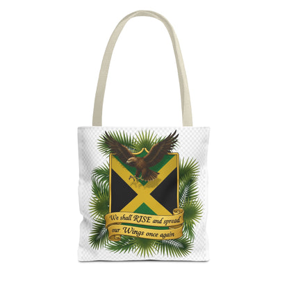 Jamaica Eagle Flag Tote Bag — "We shall RISE and spread our Wings once again" Canvas Shopper