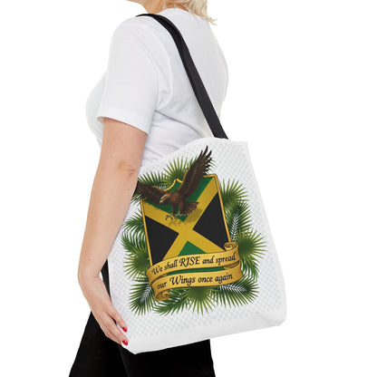 Jamaica Eagle Flag Tote Bag — "We shall RISE and spread our Wings once again" Canvas Shopper
