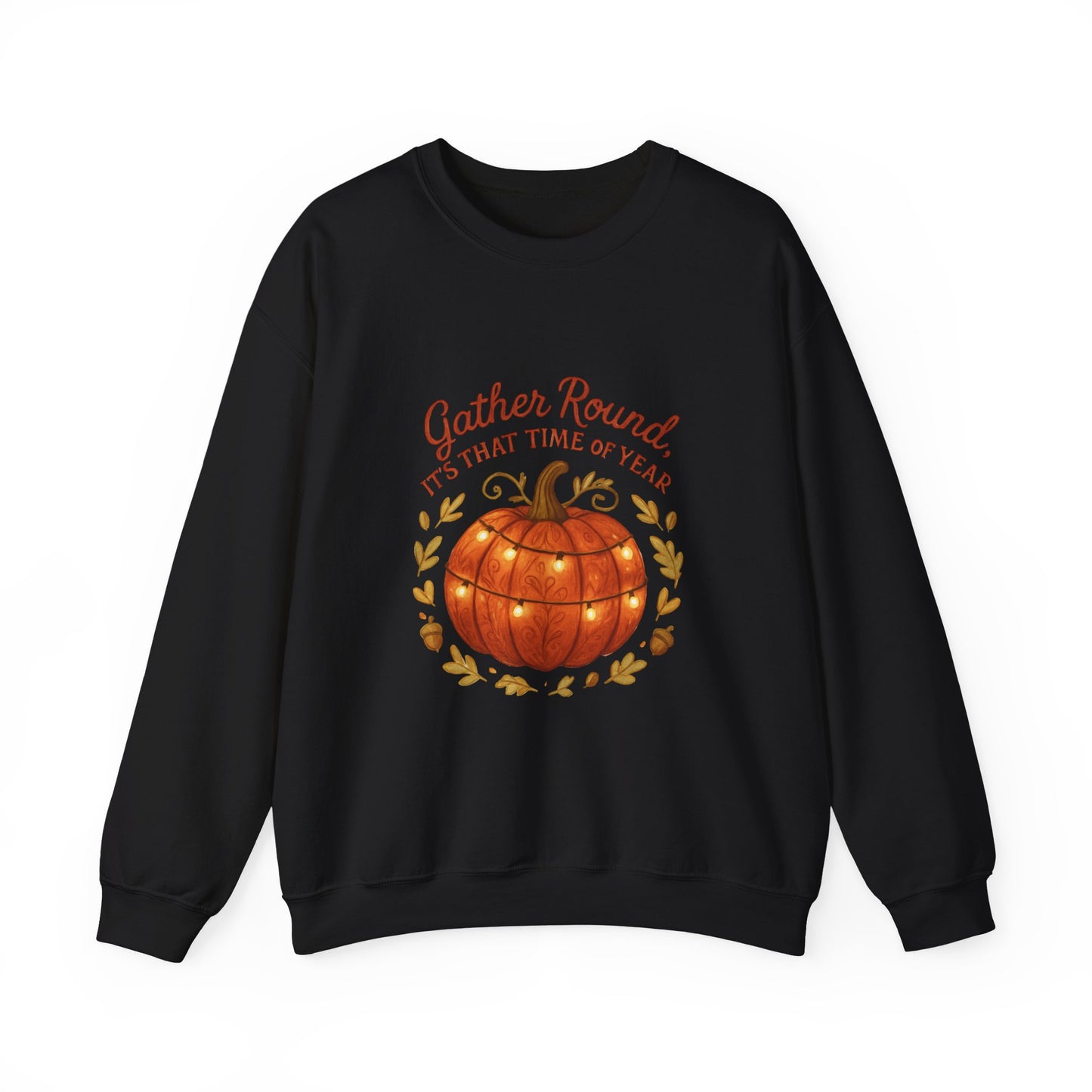 Autumn Pumpkin Crewneck Sweatshirt — "Gather Round, 'Tis That Time of Year"