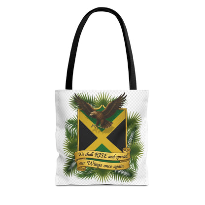 Jamaica Eagle Flag Tote Bag — "We shall RISE and spread our Wings once again" Canvas Shopper