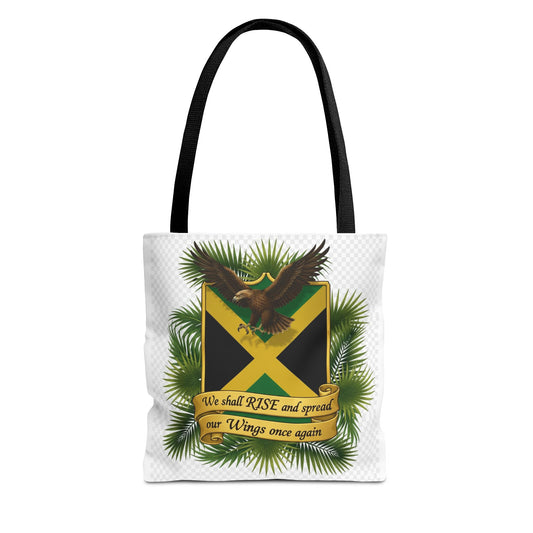 Jamaica Eagle Flag Tote Bag — "We shall RISE and spread our Wings once again" Canvas Shopper