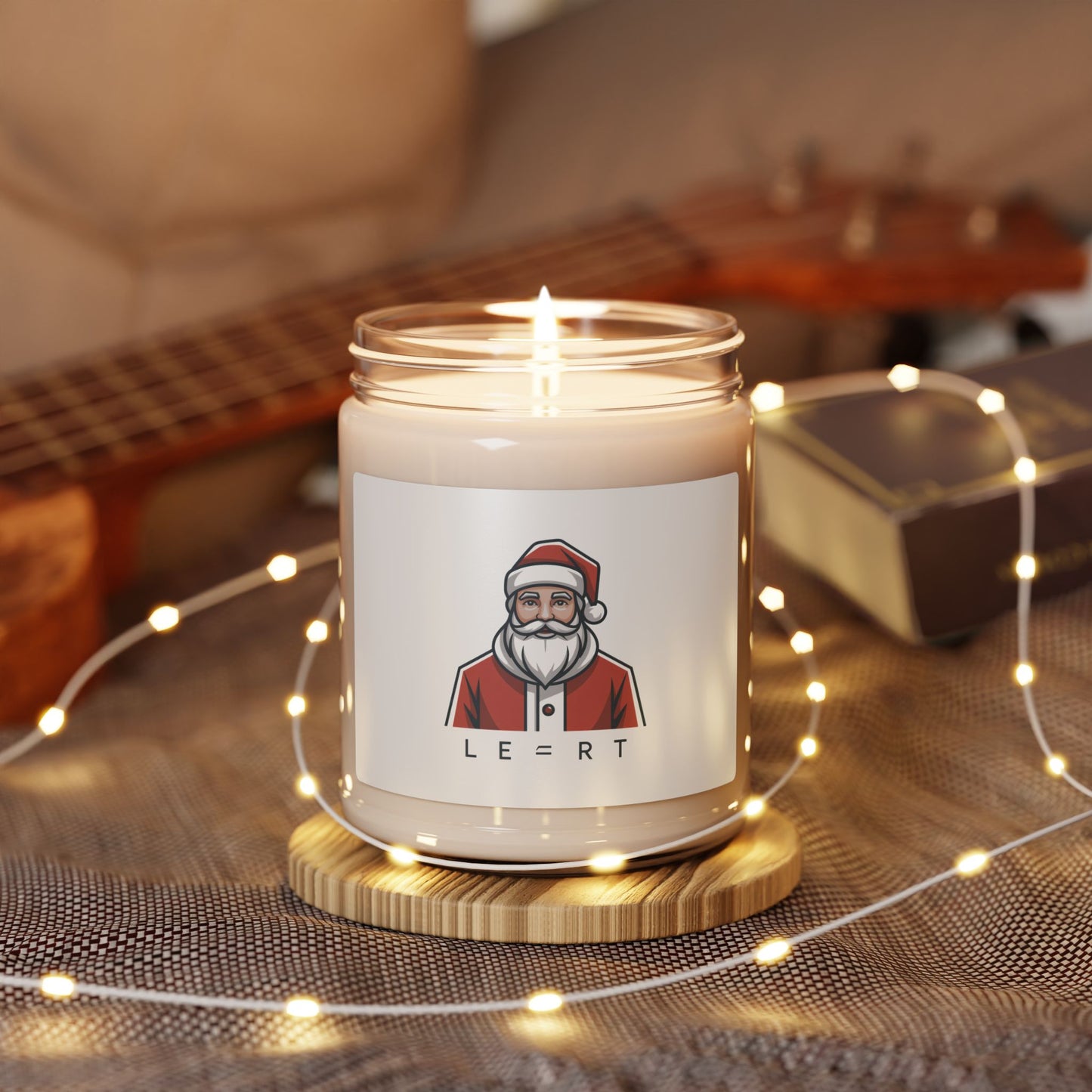 Minimal Santa Candle | Scented Soy Candle, Modern Graphic Christmas