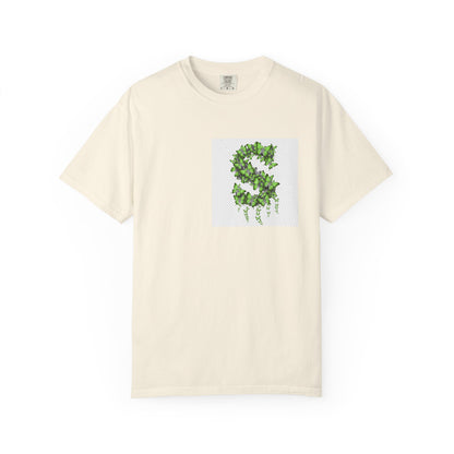 Green Ivy Monogram "S" T-Shirt — Botanical Initial Tee