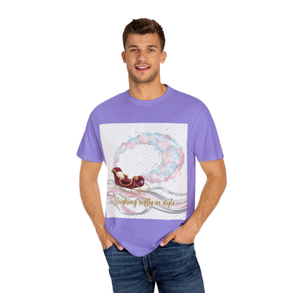 Sleighing Softly in Style T-Shirt — Festive Sleigh Graphic Holiday Tee