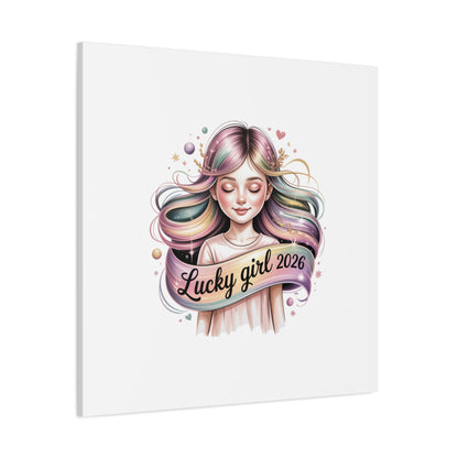 Lucky Girl 2026 Canvas Print | manifest luck, lucky charms