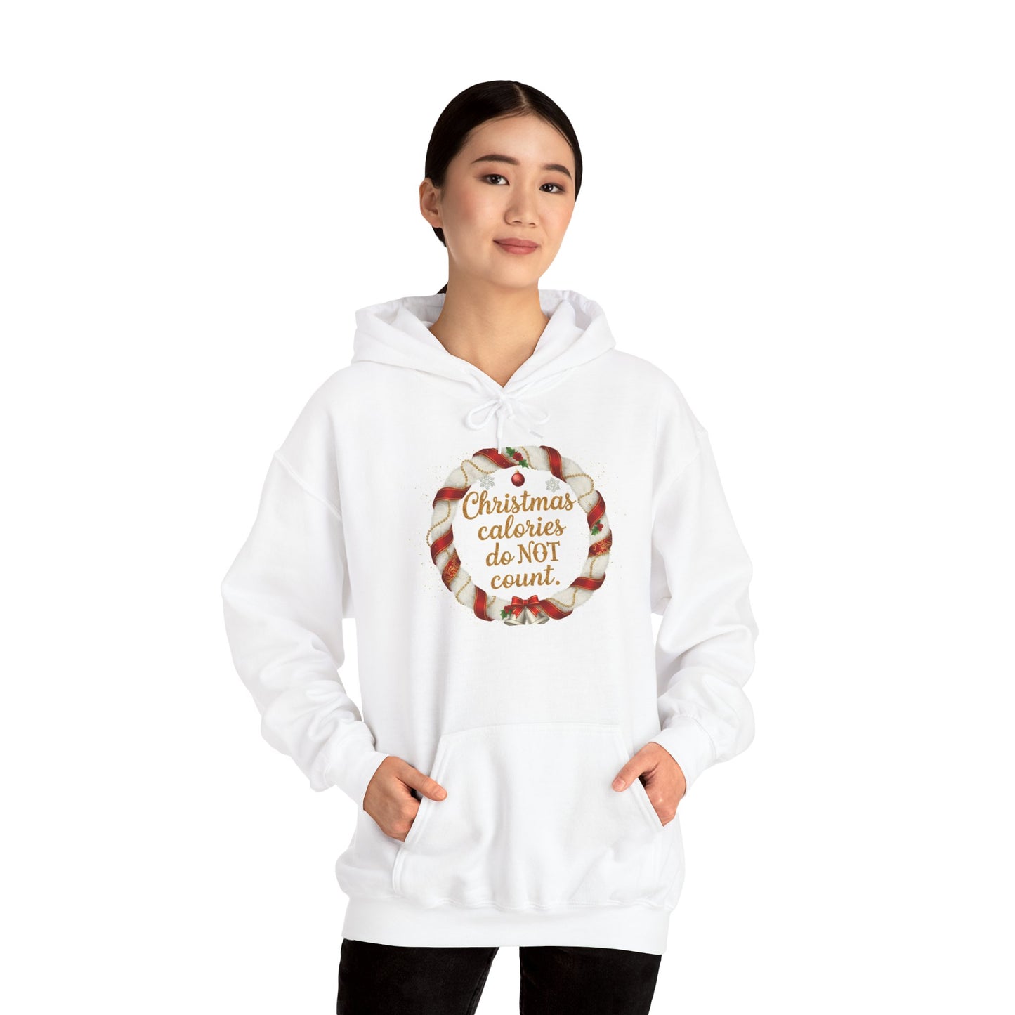 Christmas Calories Do Not Count Hoodie — Festive Candy Cane Holiday Sweatshirt