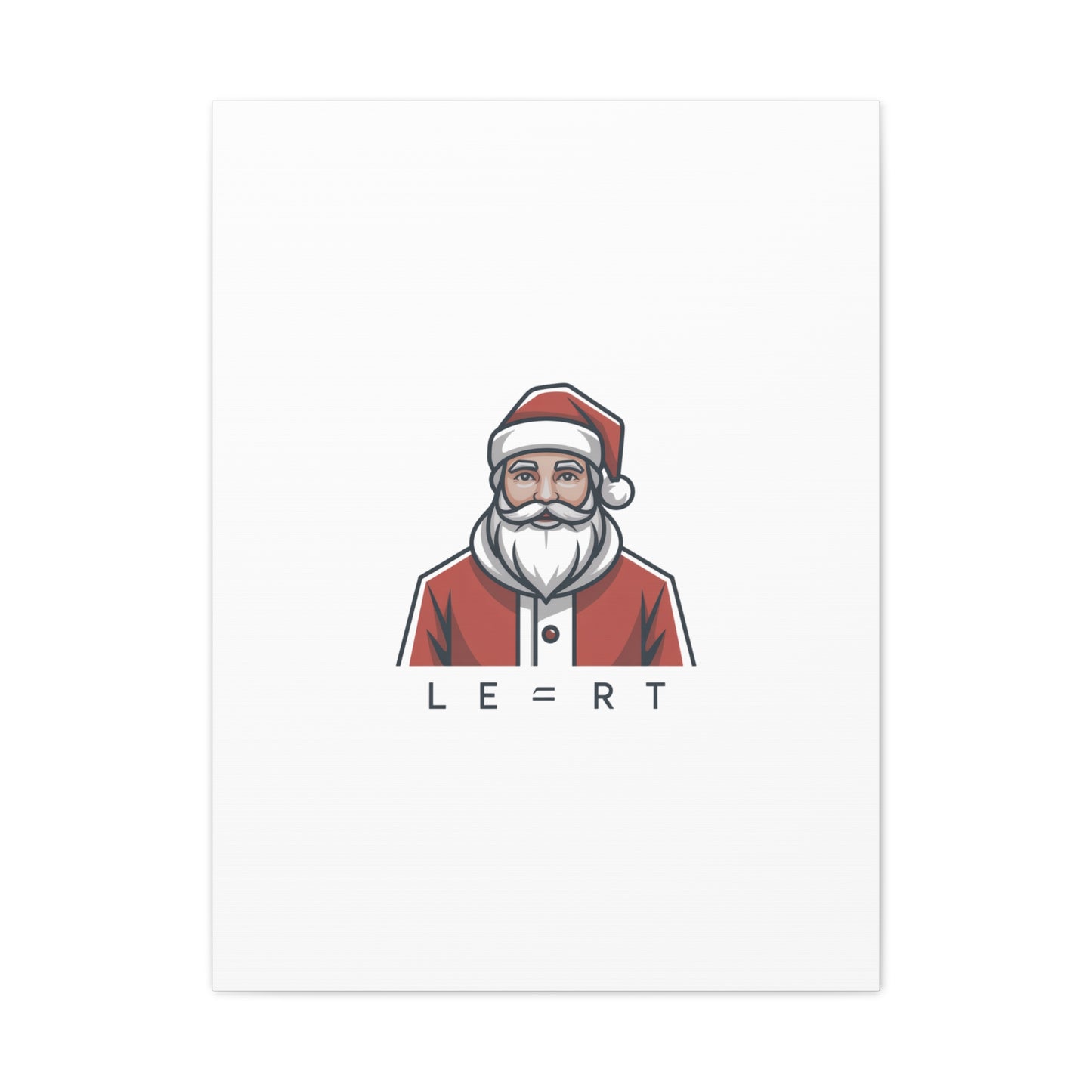 Minimal Santa Canvas, Modern Santa Graphic | Geometric Christmas Wall Art