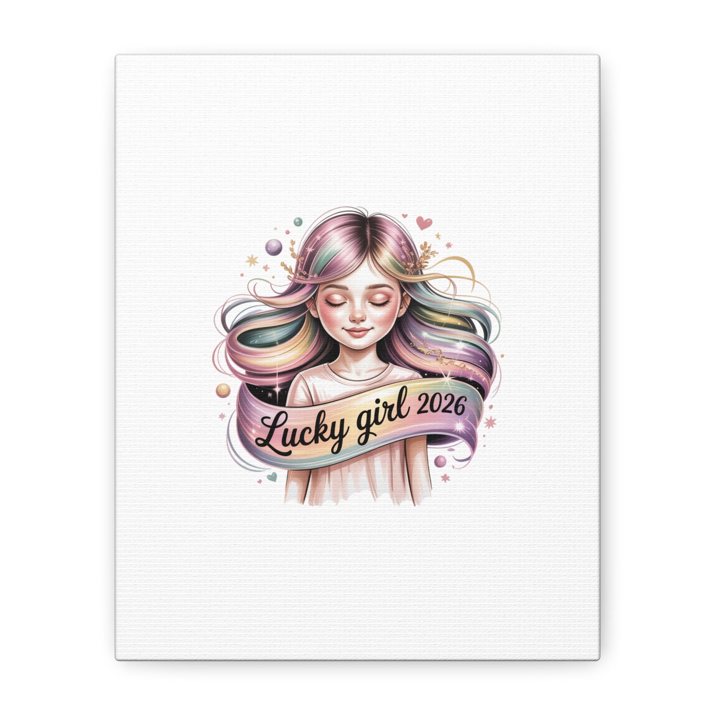 Lucky Girl 2026 Canvas Print | manifest luck, lucky charms