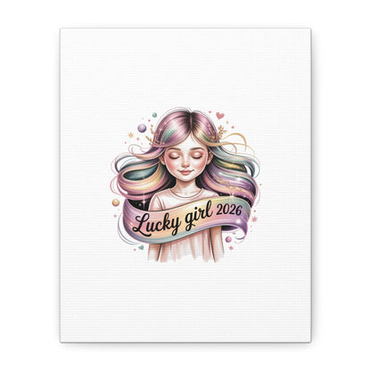 Lucky Girl 2026 Canvas Print | manifest luck, lucky charms