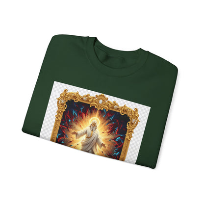 Christian Crewneck Sweatshirt — "A Present Help in Time of Trouble" Psalm 46 Design