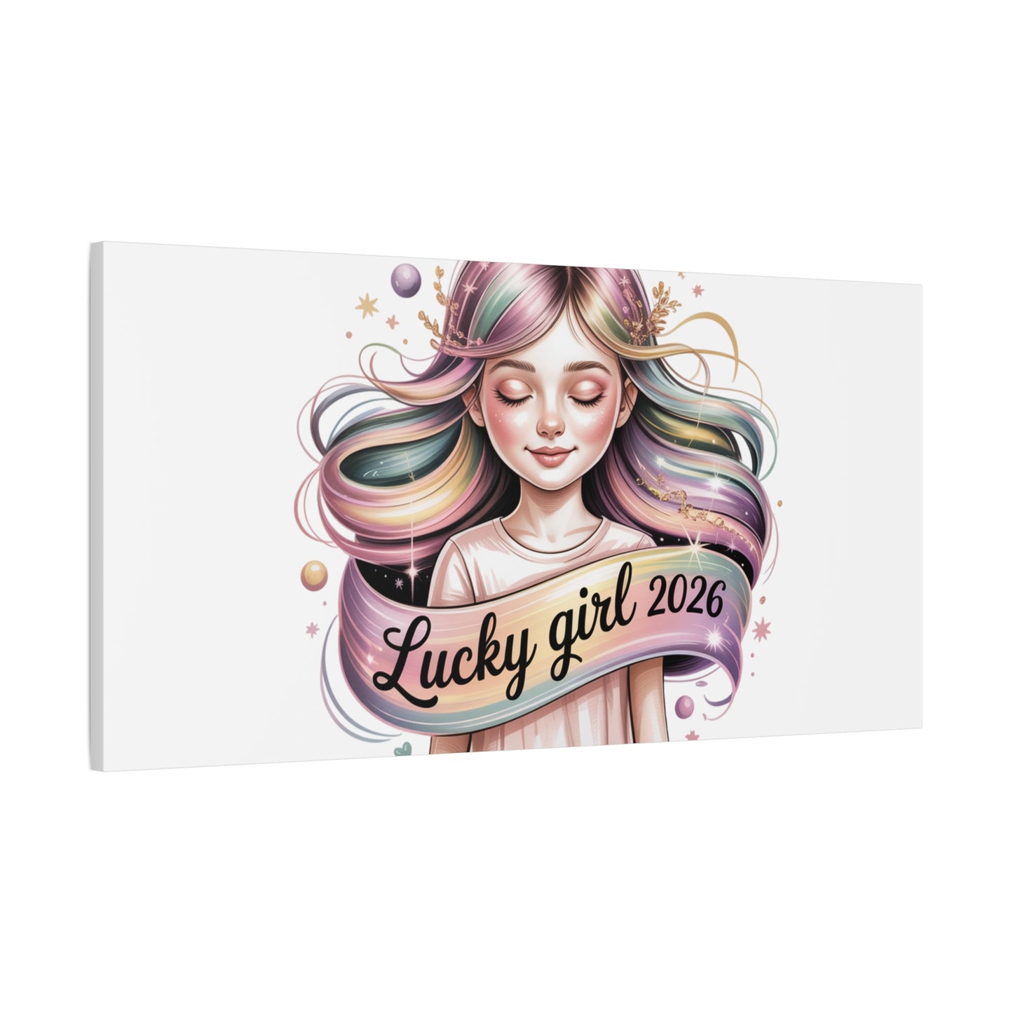 Lucky Girl 2026 Canvas Print | manifest luck, lucky charms