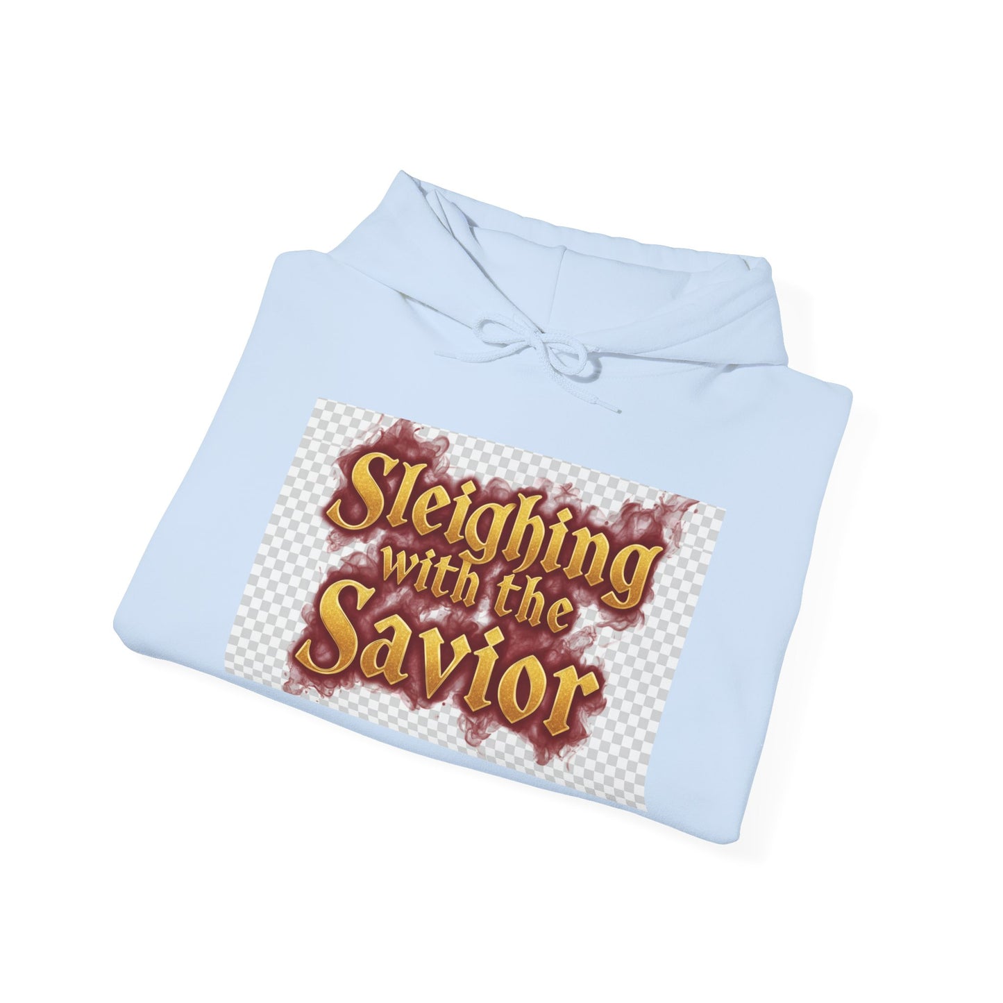 Christian Christmas Hoodie – “Sleighing with the Savior” Pullover for Faith & Holiday Celebrations