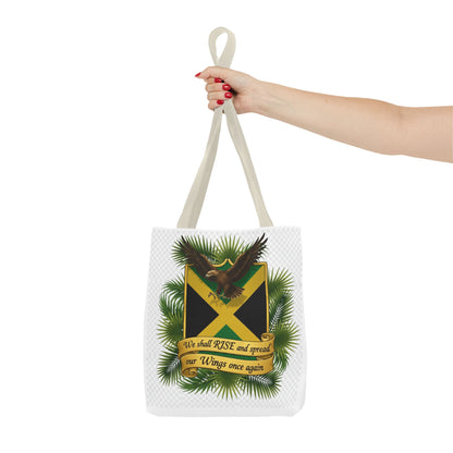 Jamaica Eagle Flag Tote Bag — "We shall RISE and spread our Wings once again" Canvas Shopper