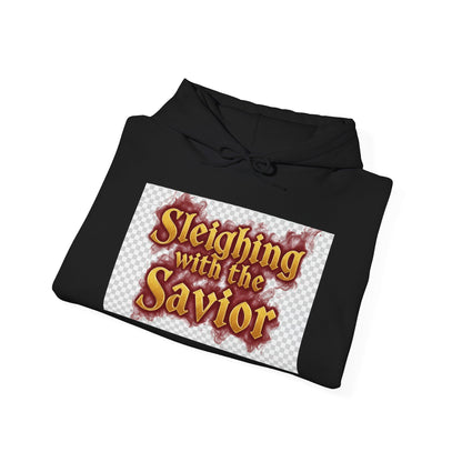 Christian Christmas Hoodie – “Sleighing with the Savior” Pullover for Faith & Holiday Celebrations