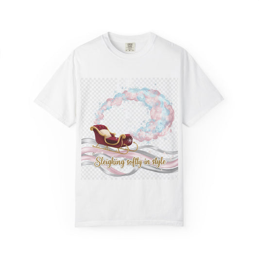 Sleighing Softly in Style T-Shirt — Festive Sleigh Graphic Holiday Tee
