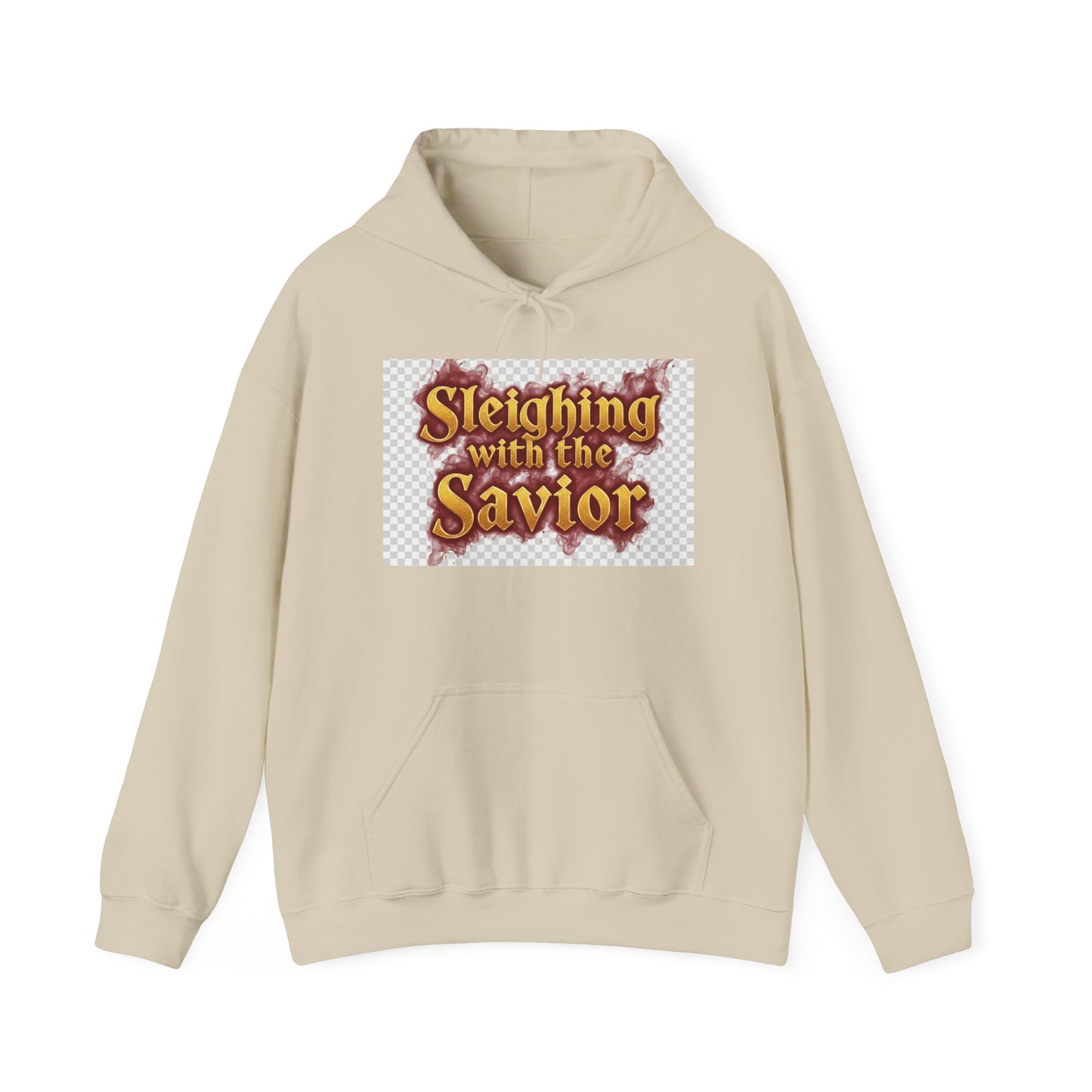 Christian Christmas Hoodie – “Sleighing with the Savior” Pullover for Faith & Holiday Celebrations