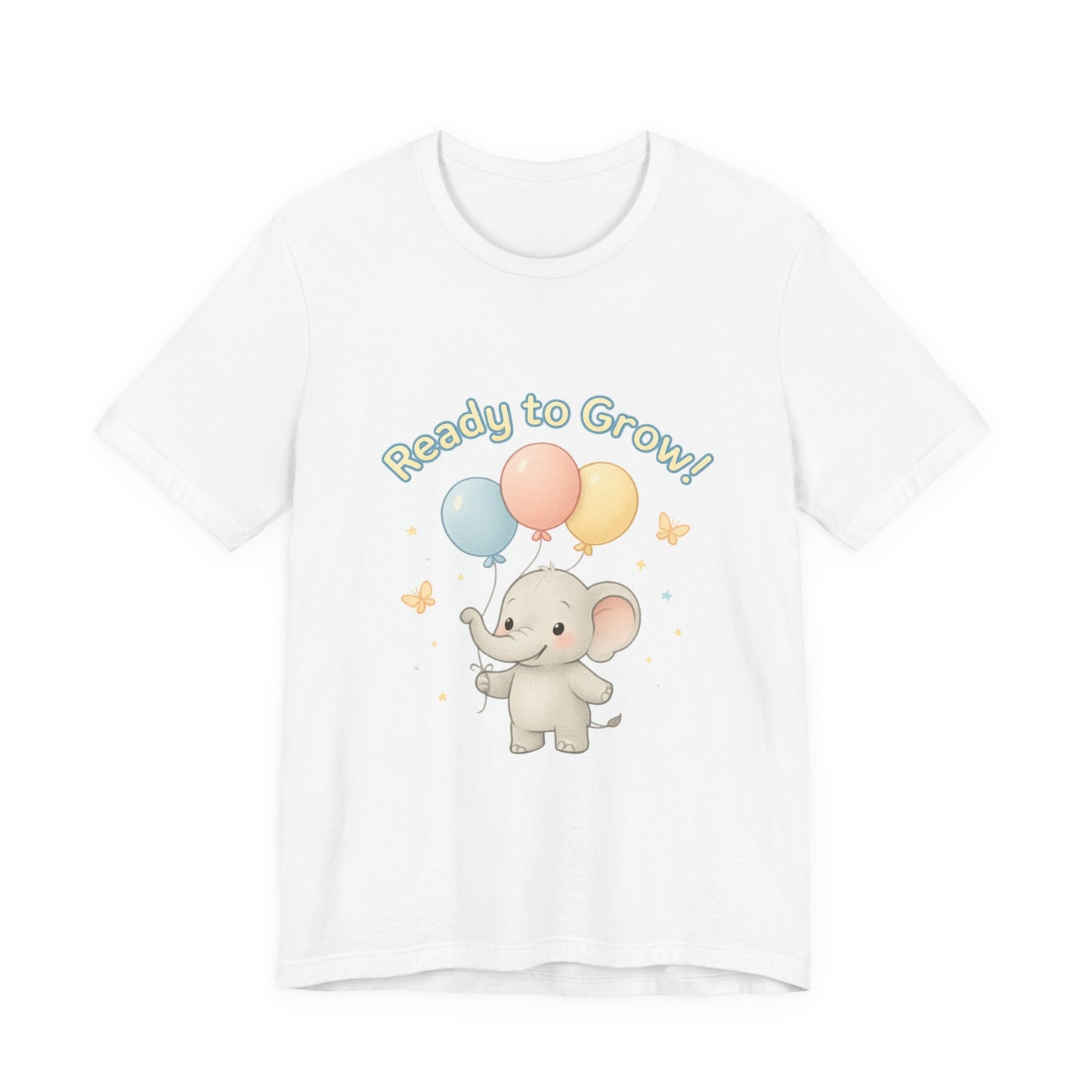 Ready to Grow Baby Tee — Cute Elephant with Balloons