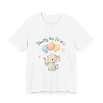Ready to Grow Baby Tee — Cute Elephant with Balloons
