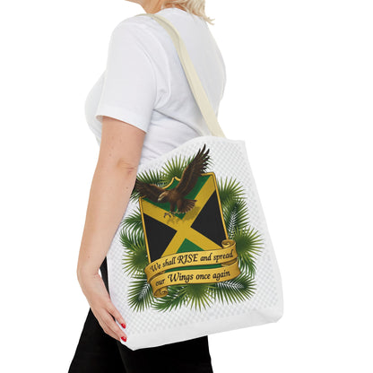 Jamaica Eagle Flag Tote Bag — "We shall RISE and spread our Wings once again" Canvas Shopper