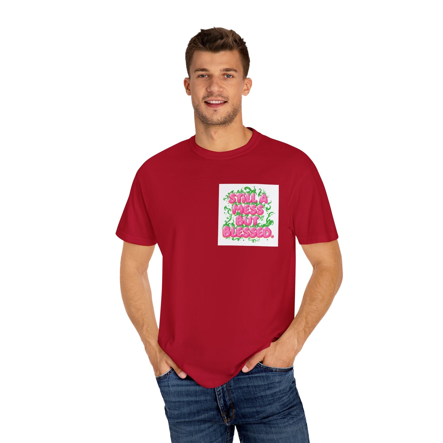 T-Shirt - 'Still A Mess But Blessed' Floral Graphic Tee