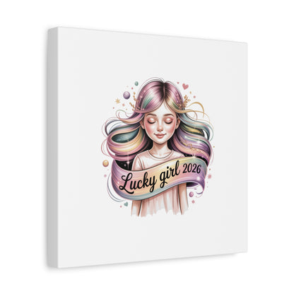 Lucky Girl 2026 Canvas Print | manifest luck, lucky charms