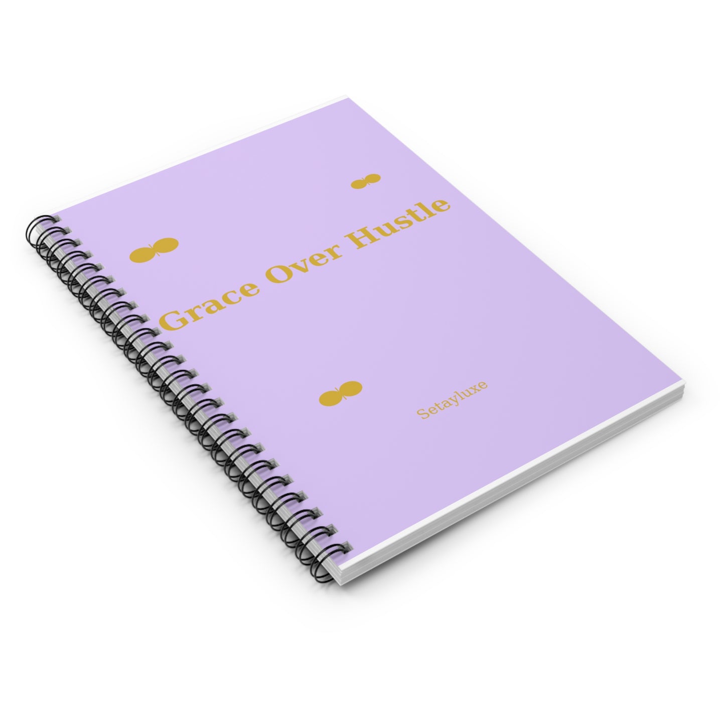 Grace Over Hustle Lavender Spiral Notebook — Ruled Journal for Mindful Planning