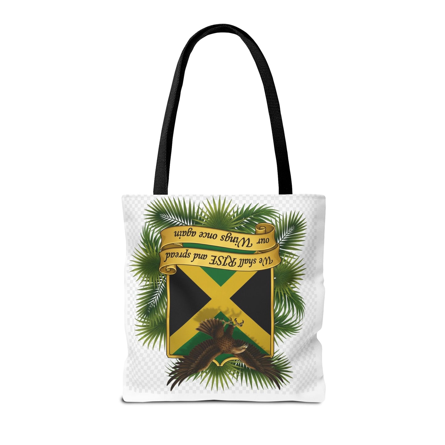 Jamaica Eagle Flag Tote Bag — "We shall RISE and spread our Wings once again" Canvas Shopper