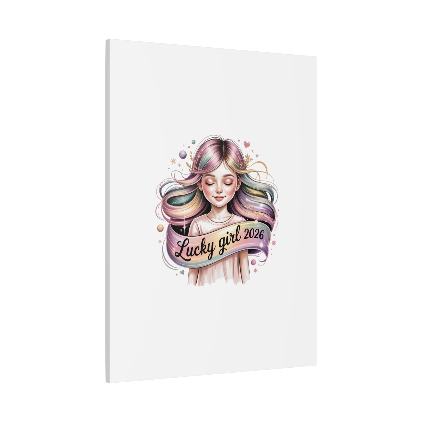 Lucky Girl 2026 Canvas Print | manifest luck, lucky charms