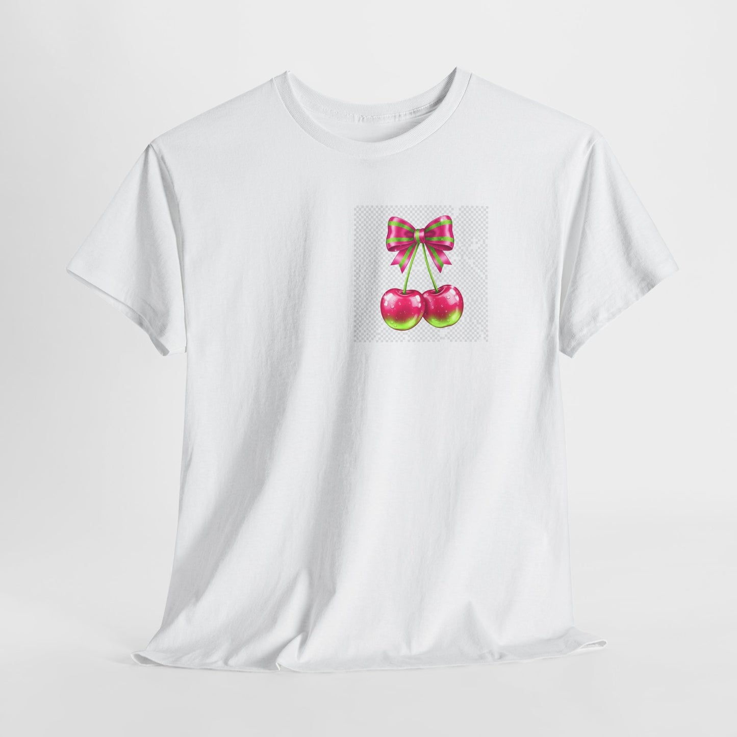 Cherry Bow T-Shirt — Cute Retro Fruit Graphic Tee