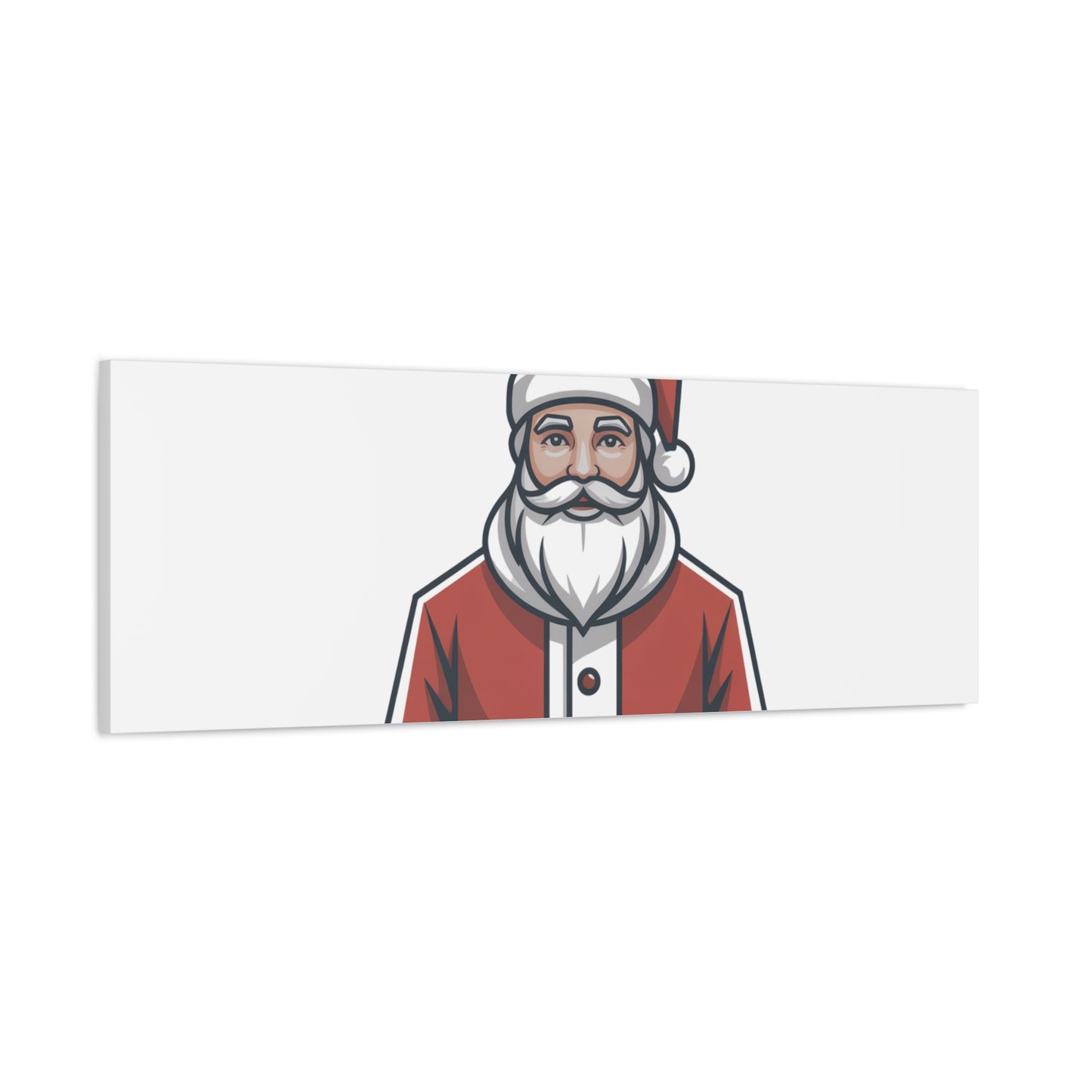 Minimal Santa Canvas, Modern Santa Graphic | Geometric Christmas Wall Art