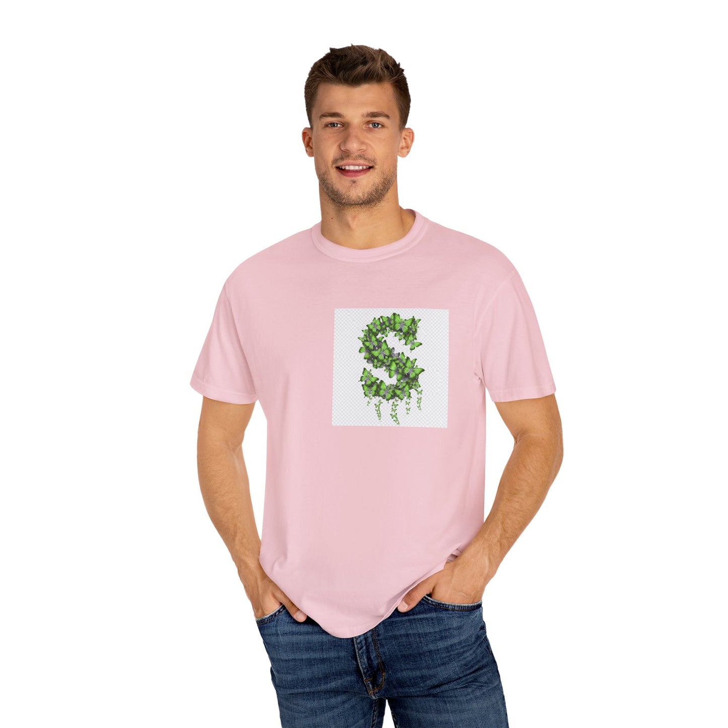Green Ivy Monogram "S" T-Shirt — Botanical Initial Tee
