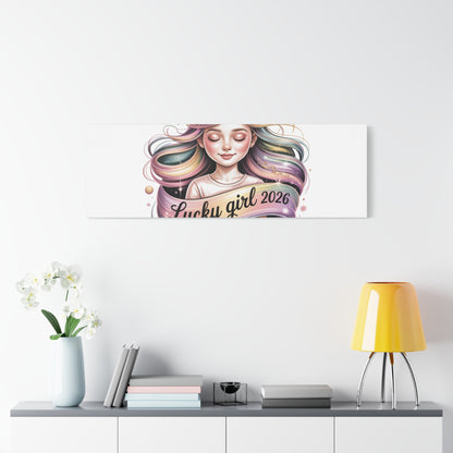 Lucky Girl 2026 Canvas Print | manifest luck, lucky charms