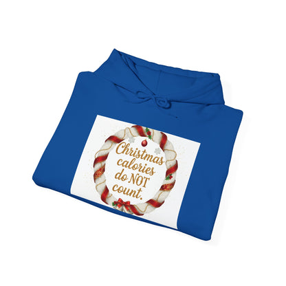 Christmas Calories Do Not Count Hoodie — Festive Candy Cane Holiday Sweatshirt