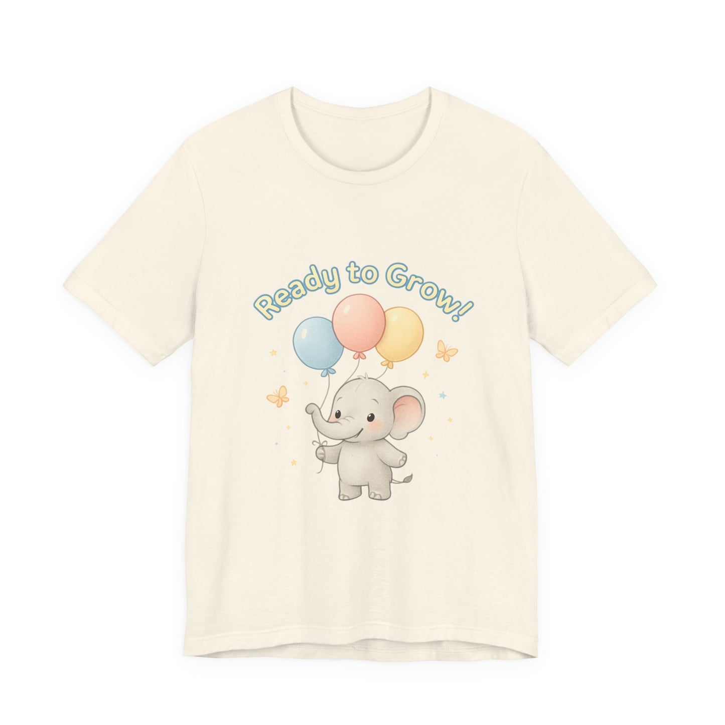 Ready to Grow Baby Tee — Cute Elephant with Balloons