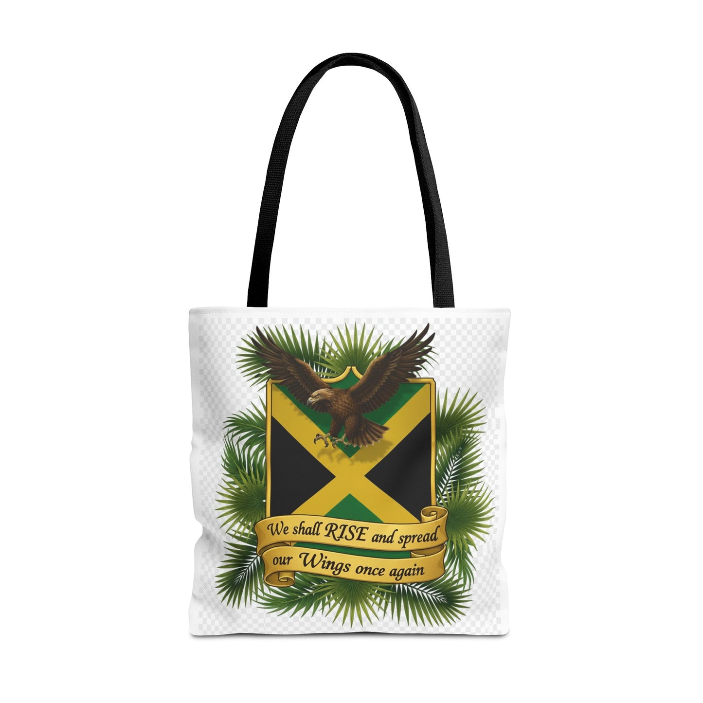 Jamaica Eagle Flag Tote Bag — "We shall RISE and spread our Wings once again" Canvas Shopper