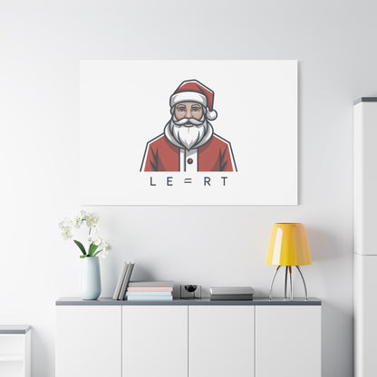 Minimal Santa Canvas, Modern Santa Graphic | Geometric Christmas Wall Art