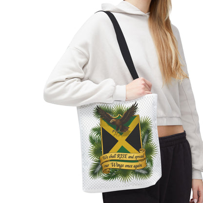 Jamaica Eagle Flag Tote Bag — "We shall RISE and spread our Wings once again" Canvas Shopper