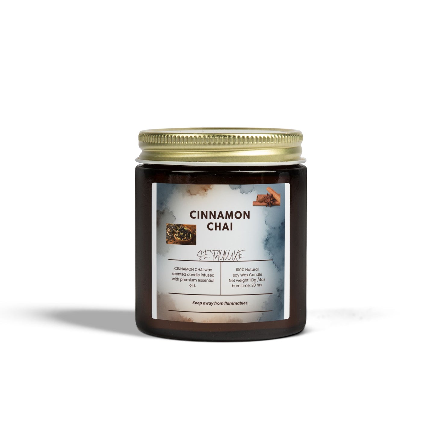 Cinnamon Chai Scented Candle — Coconut Apricot Wax (4oz & 9oz)