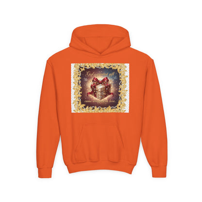 Christmas Gift Hoodie for Kids – "God Blessed Us" Present Design
