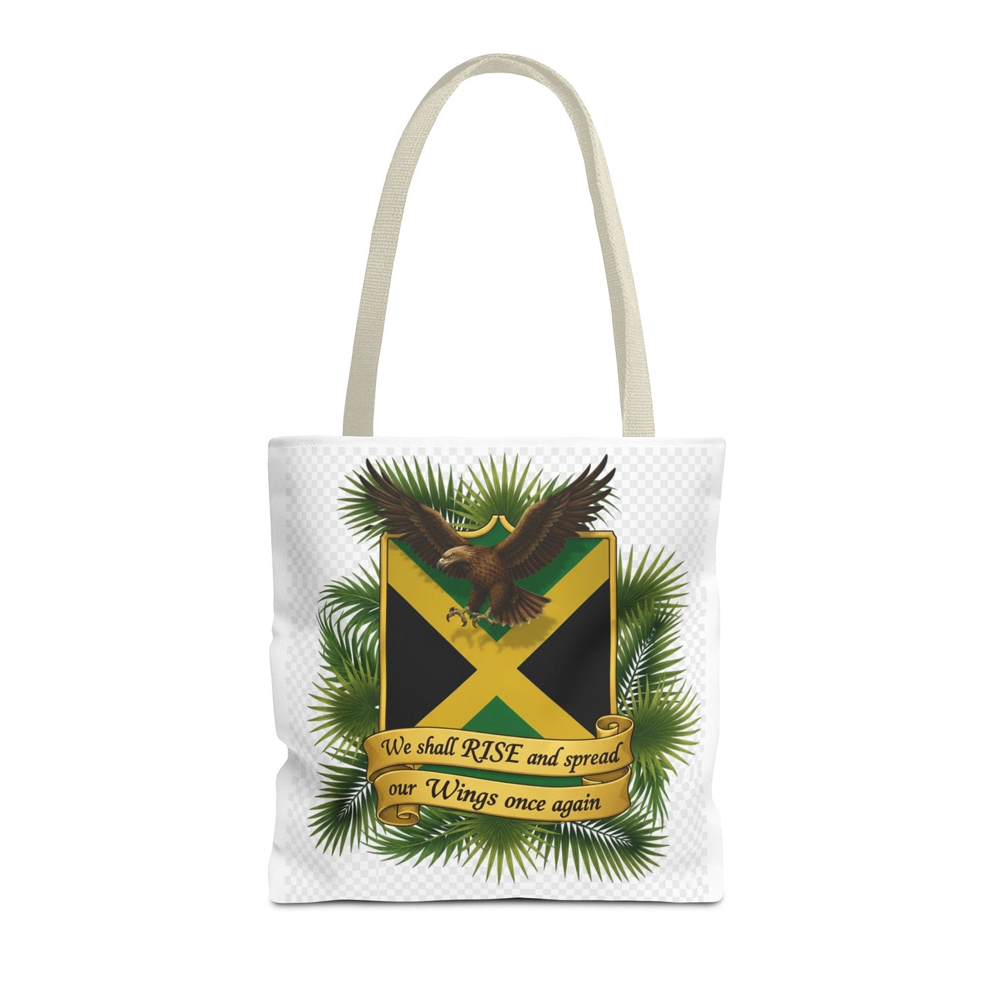 Jamaica Eagle Flag Tote Bag — "We shall RISE and spread our Wings once again" Canvas Shopper