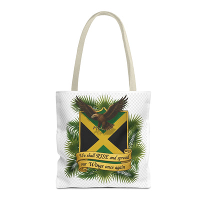 Jamaica Eagle Flag Tote Bag — "We shall RISE and spread our Wings once again" Canvas Shopper