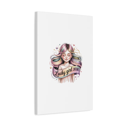 Lucky Girl 2026 Canvas Print | manifest luck, lucky charms