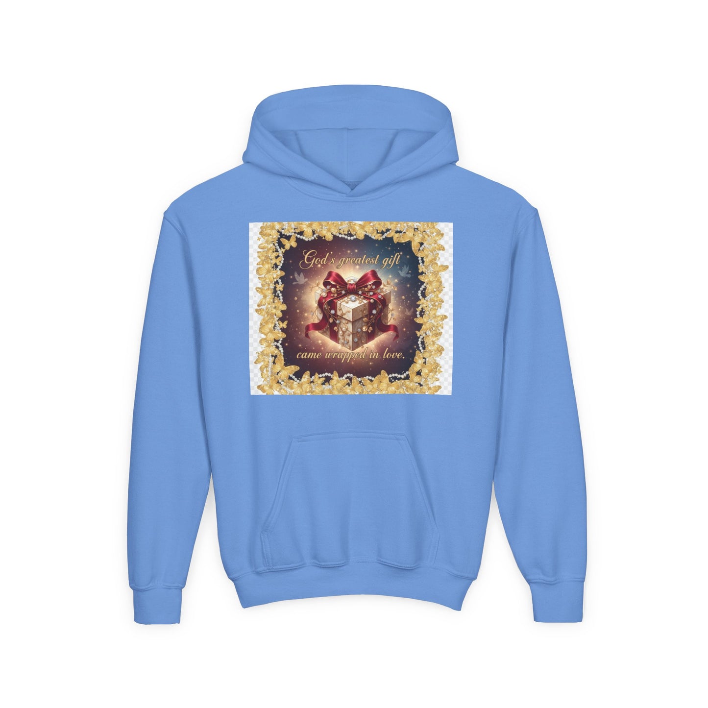 Christmas Gift Hoodie for Kids – "God Blessed Us" Present Design