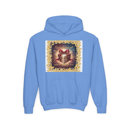 Christmas Gift Hoodie for Kids – "God Blessed Us" Present Design