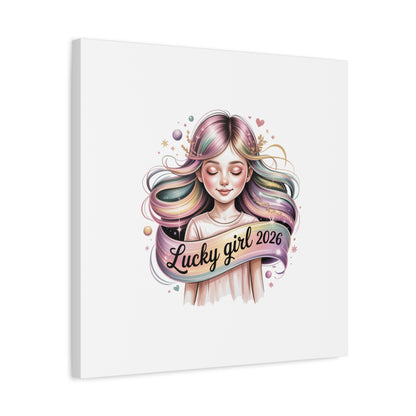 Lucky Girl 2026 Canvas Print | manifest luck, lucky charms