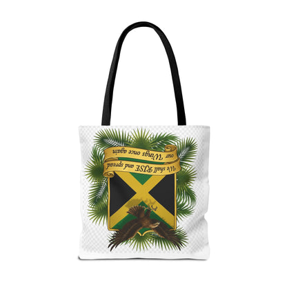 Jamaica Eagle Flag Tote Bag — "We shall RISE and spread our Wings once again" Canvas Shopper