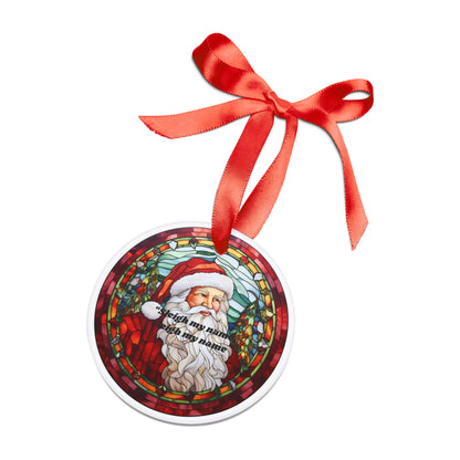 Santa Sleigh Acrylic Ornament — Festive Stained‑Glass & Watercolor Designs with Ribbon